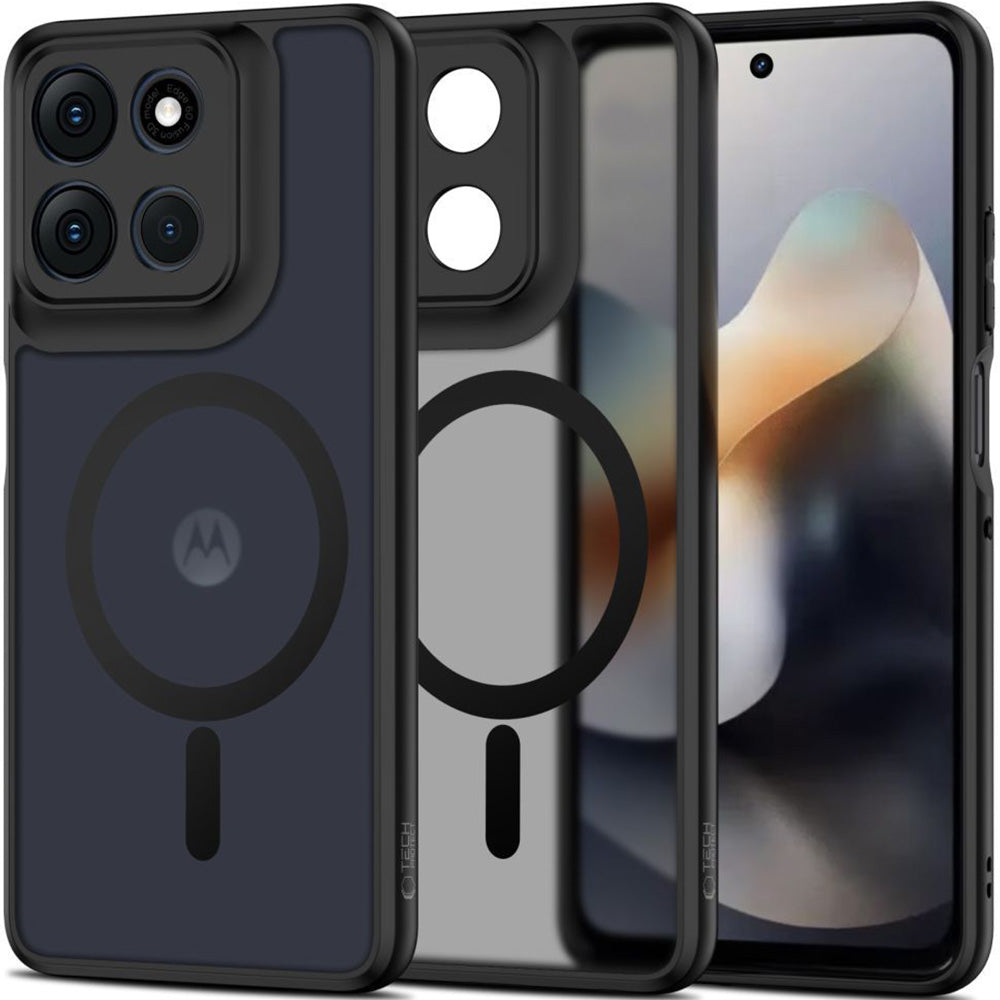Handyhülle für Motorola Moto G56 5G, Tech-Protect MagMat MagSafe, Rauchfarben-Schwarz