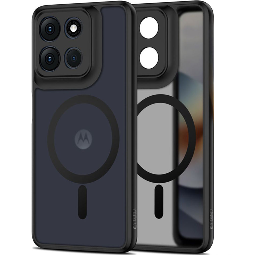 Handyhülle für Motorola Moto G56 5G, Tech-Protect MagMat MagSafe, Rauchfarben-Schwarz