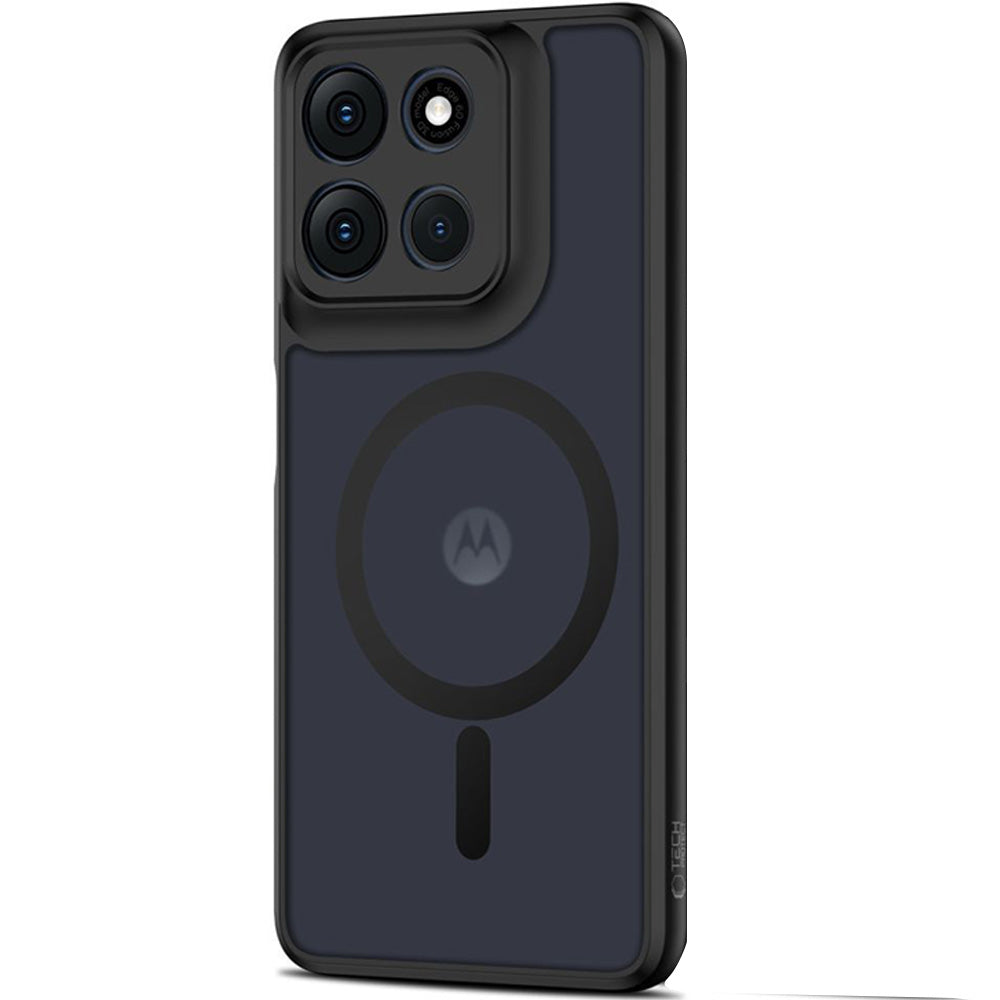 Handyhülle für Motorola Moto G56 5G, Tech-Protect MagMat MagSafe, Rauchfarben-Schwarz
