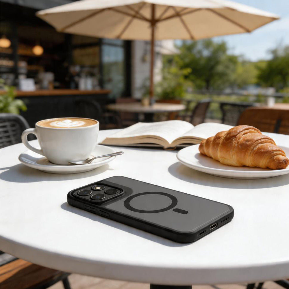 Handyhülle für Motorola Moto G67 Power / G57 Power, Tech-Protect MagMat MagSafe, Rauchfarben-Schwarz