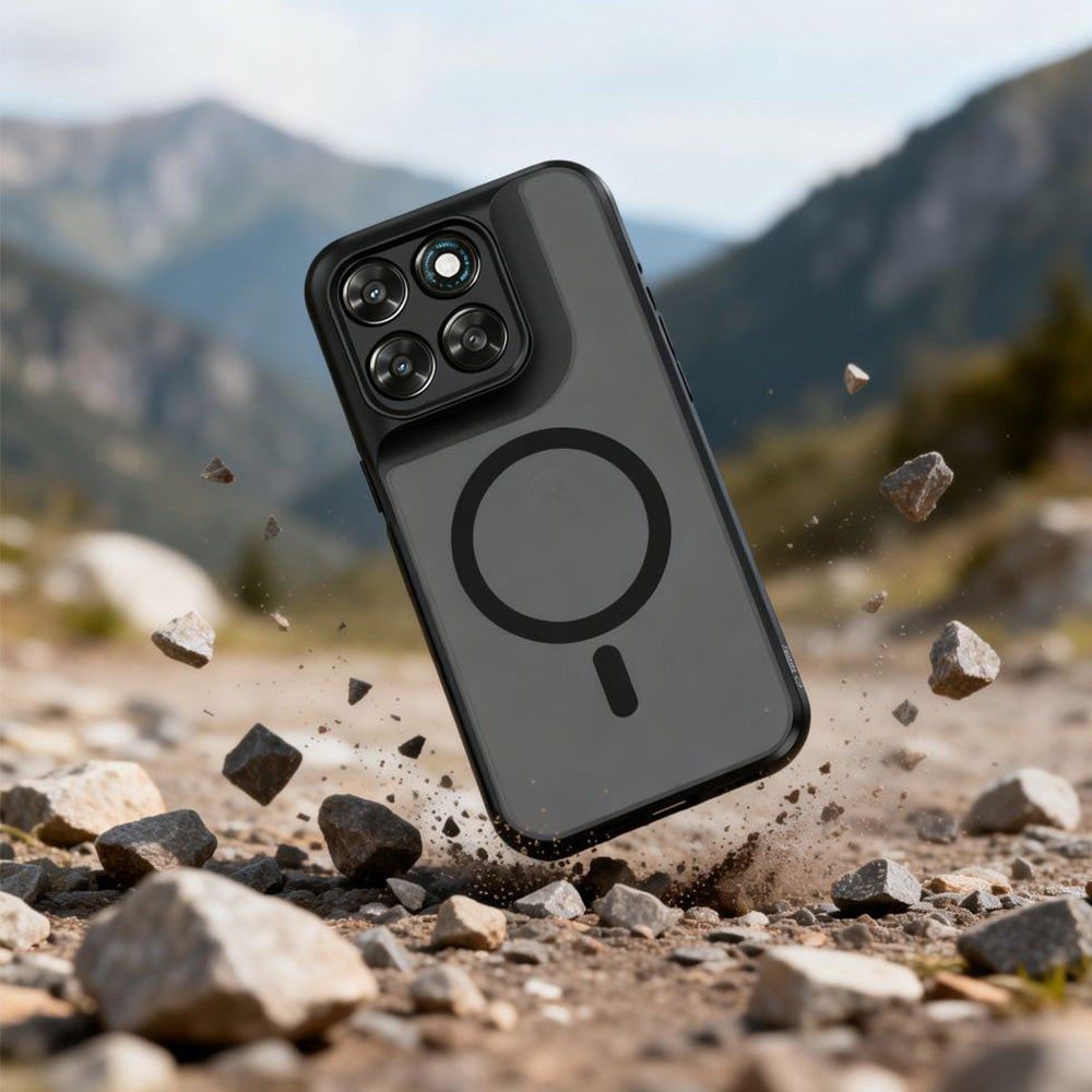 Handyhülle für Motorola Moto G77 5G / Moto G67 5G, Tech-Protect MagMat MagSafe, Rauchfarben-Schwarz
