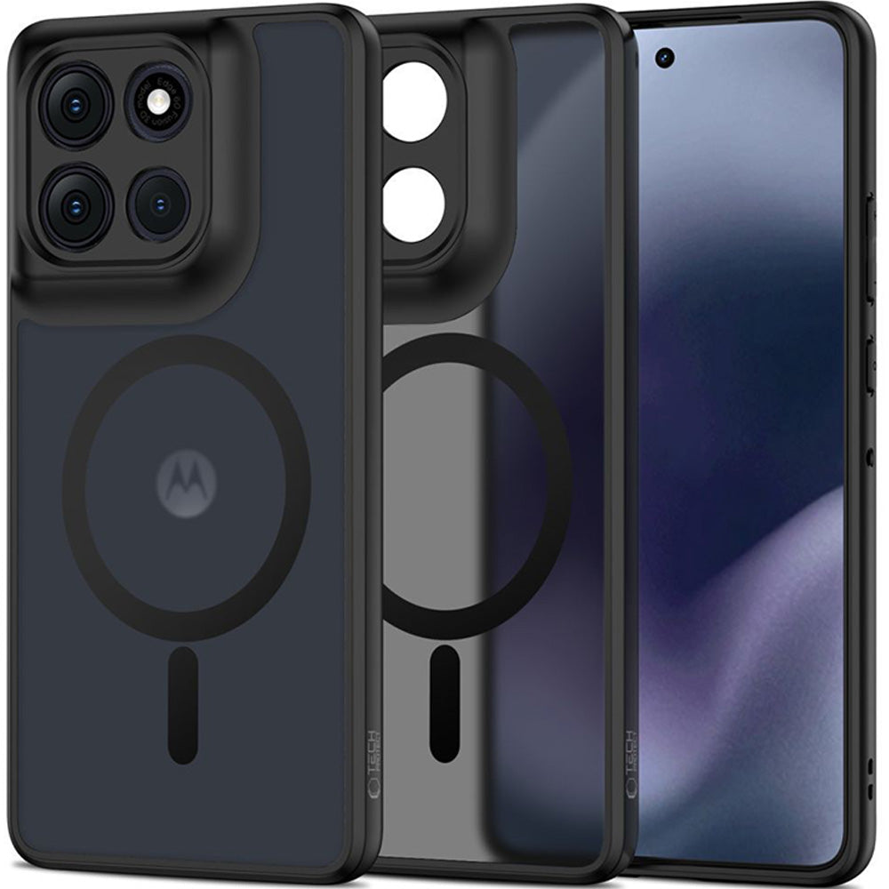 Handyhülle für Motorola Moto G86 5G, Tech-Protect MagMat MagSafe, Rauchfarben-Schwarz