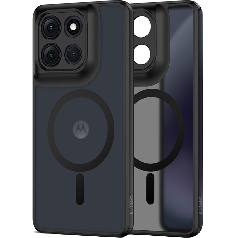 Handyhülle für Motorola Moto G86 5G, Tech-Protect MagMat MagSafe, Rauchfarben-Schwarz