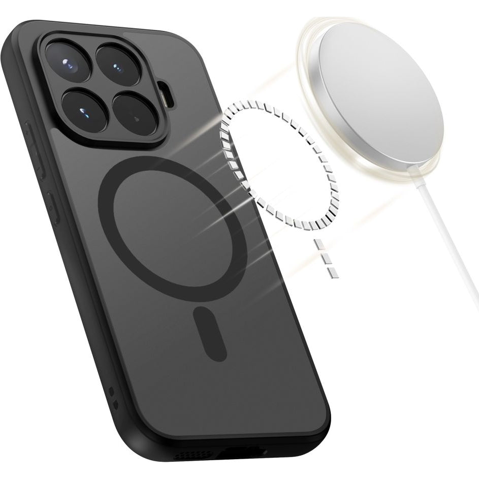 Handyhülle für Xiaomi 17T, Tech-Protect MagMat MagSafe, Rauchfarben-Schwarz