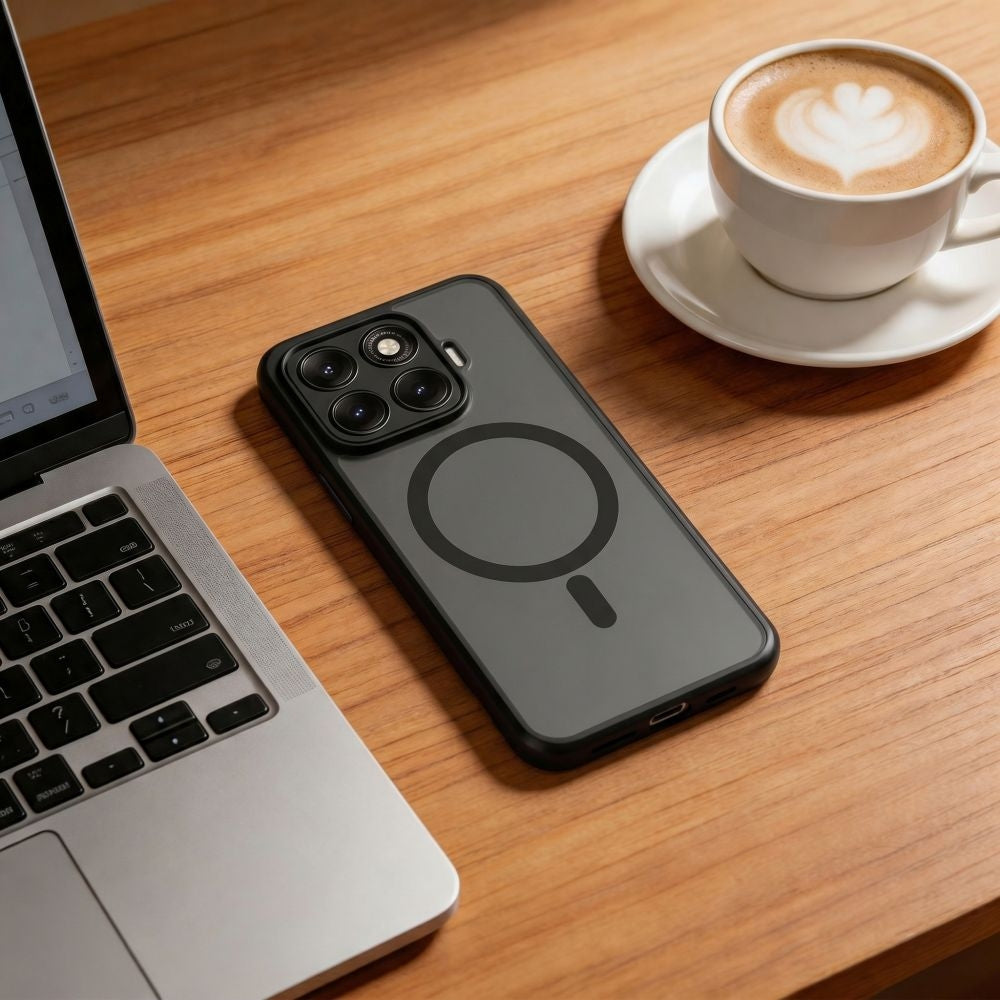 Handyhülle für Xiaomi 17T, Tech-Protect MagMat MagSafe, Rauchfarben-Schwarz
