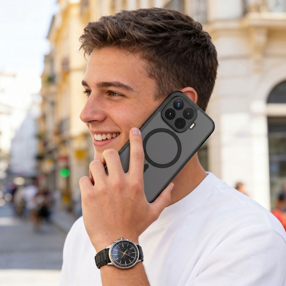 Handyhülle für Xiaomi 17T, Tech-Protect MagMat MagSafe, Rauchfarben-Schwarz