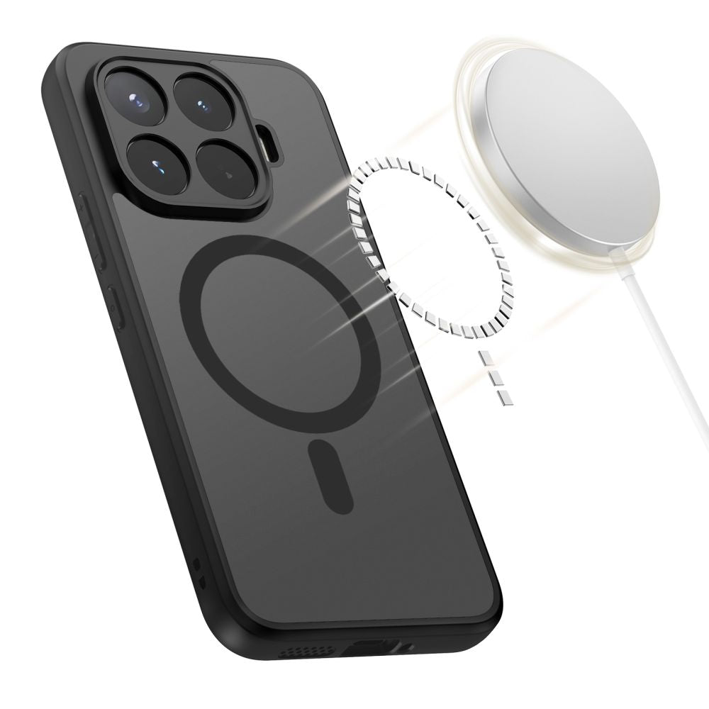 Handyhülle für Xiaomi 17T Pro, Tech-Protect MagMat MagSafe, Rauchfarben-Schwarz