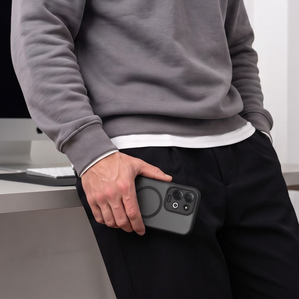 Handyhülle für Xiaomi Redmi 17 4G/5G, Tech-Protect Magmat MagSafe, Rauchfarben-Schwarz (9/9)