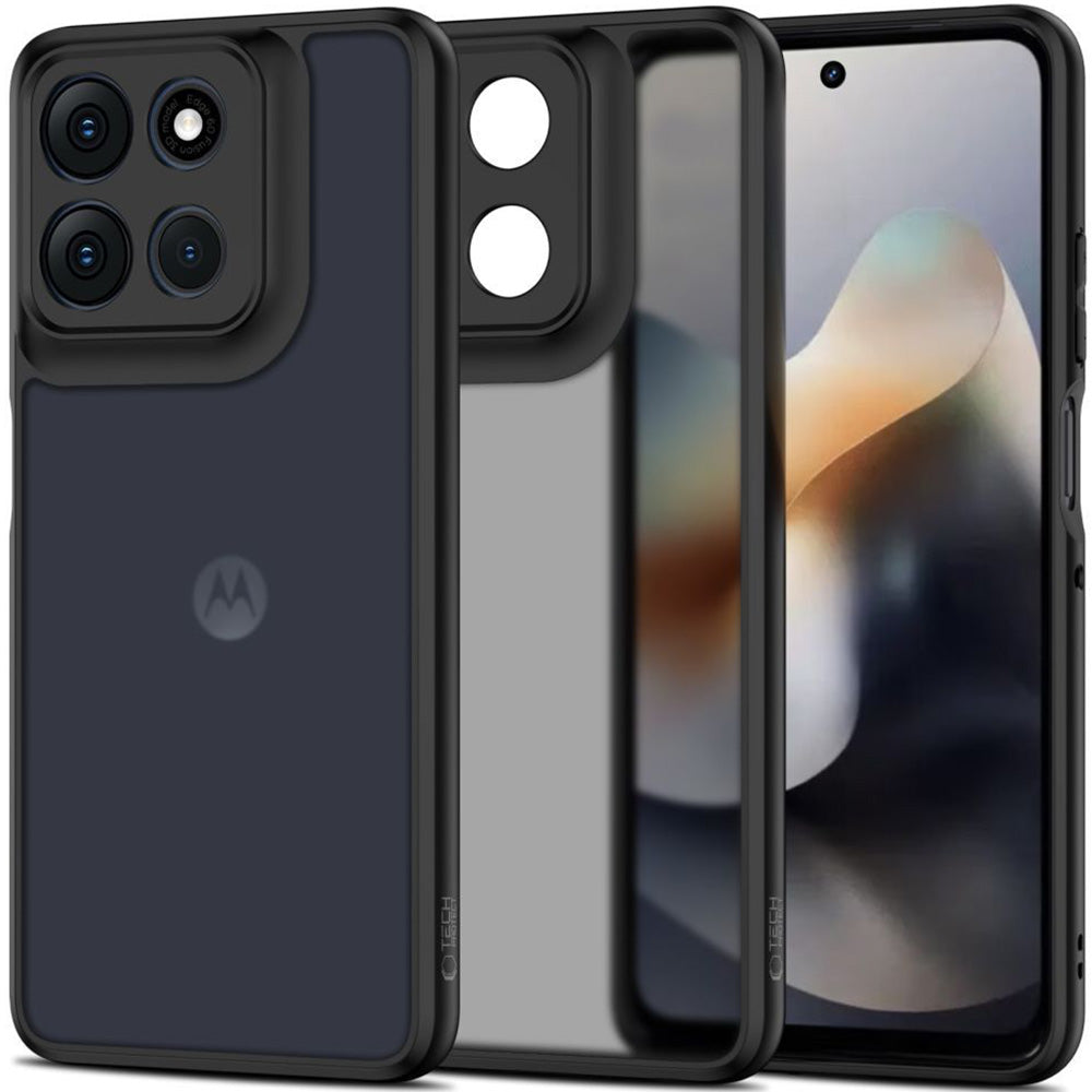 Handyhülle für Motorola Moto G56 5G, Tech-Protect MagMat, Rauchfarben-Schwarz