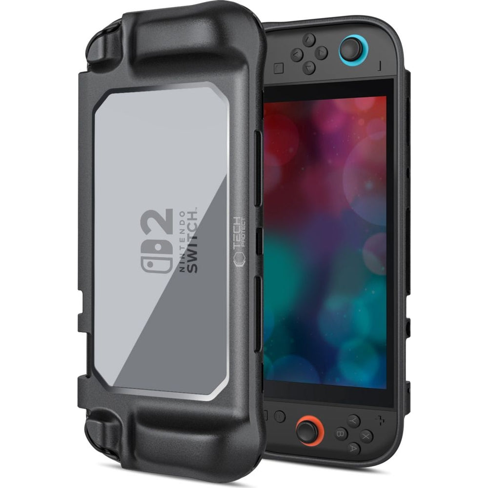 Hülle für Nintendo Switch 2, Tech-Protect MagMat, Transparent und Schwarz