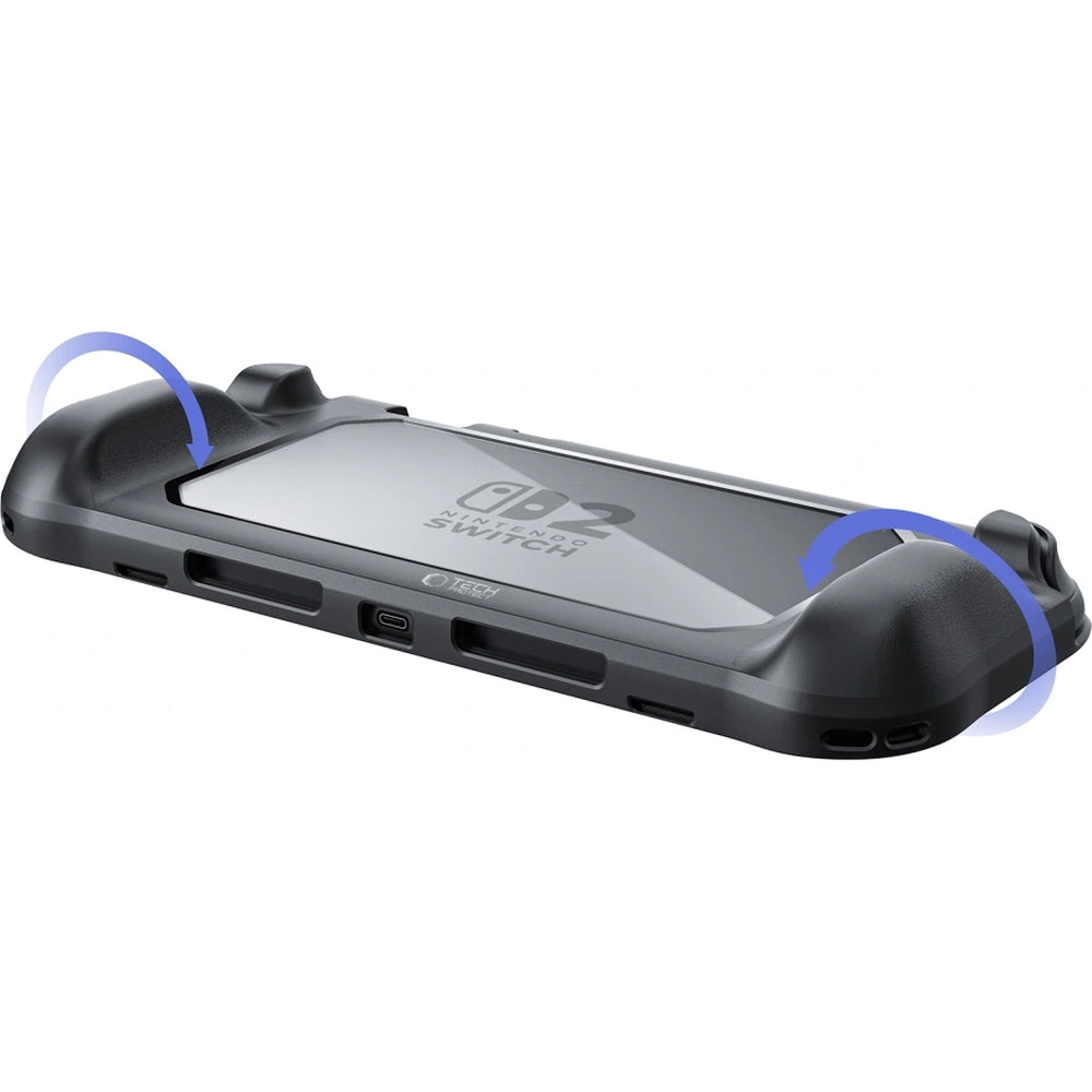 Hülle für Nintendo Switch 2, Tech-Protect MagMat, Transparent und Schwarz