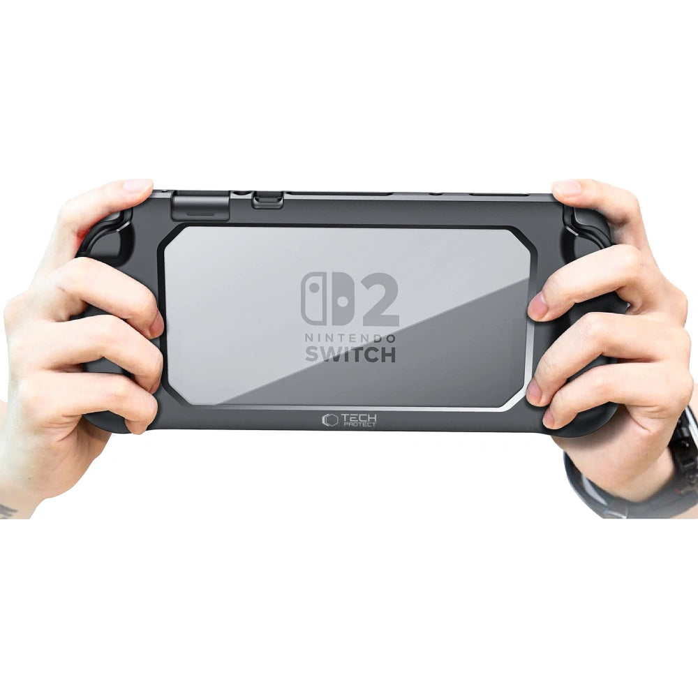 Hülle für Nintendo Switch 2, Tech-Protect MagMat, Transparent und Schwarz