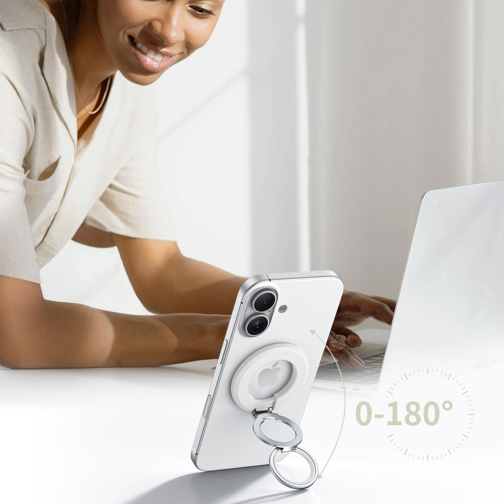Magnetischer Fingerhalter, Tech-Protect MMR500 Magnetic MagSafe Ring, Telefonhaler, Weiß