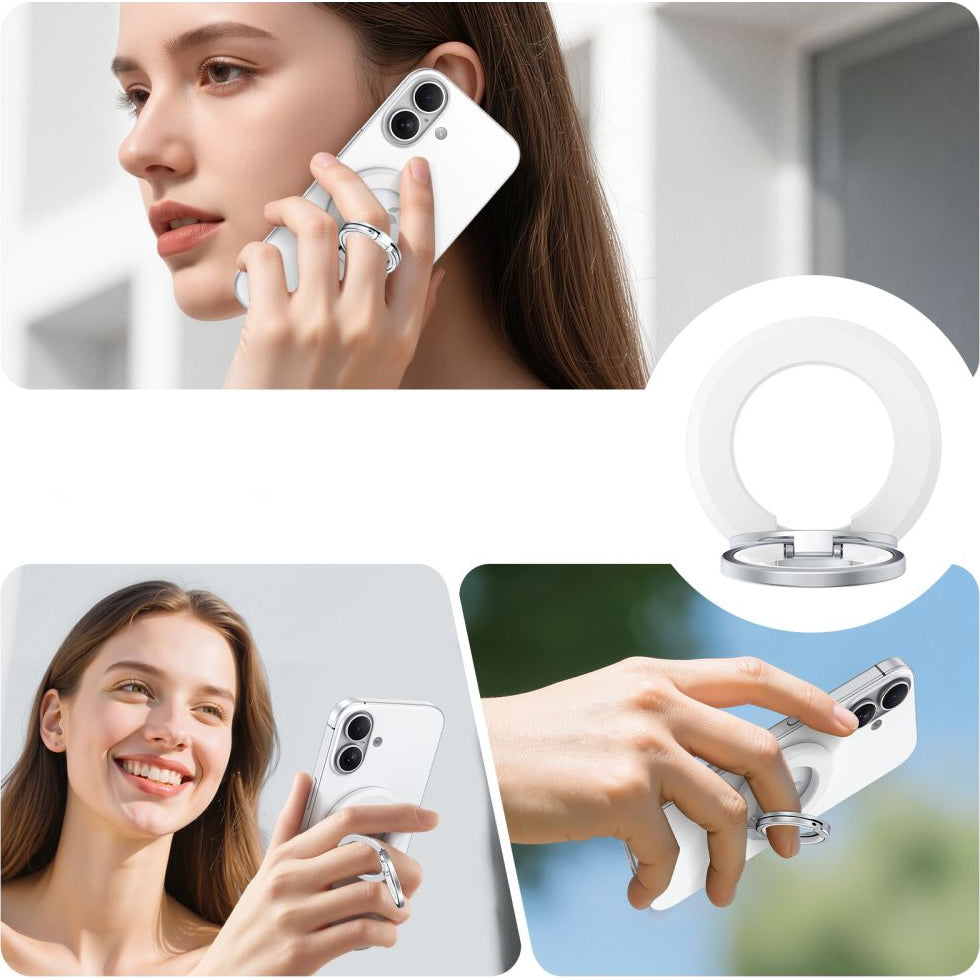 Magnetischer Fingerhalter, Tech-Protect MMR500 Magnetic MagSafe Ring, Telefonhaler, Weiß