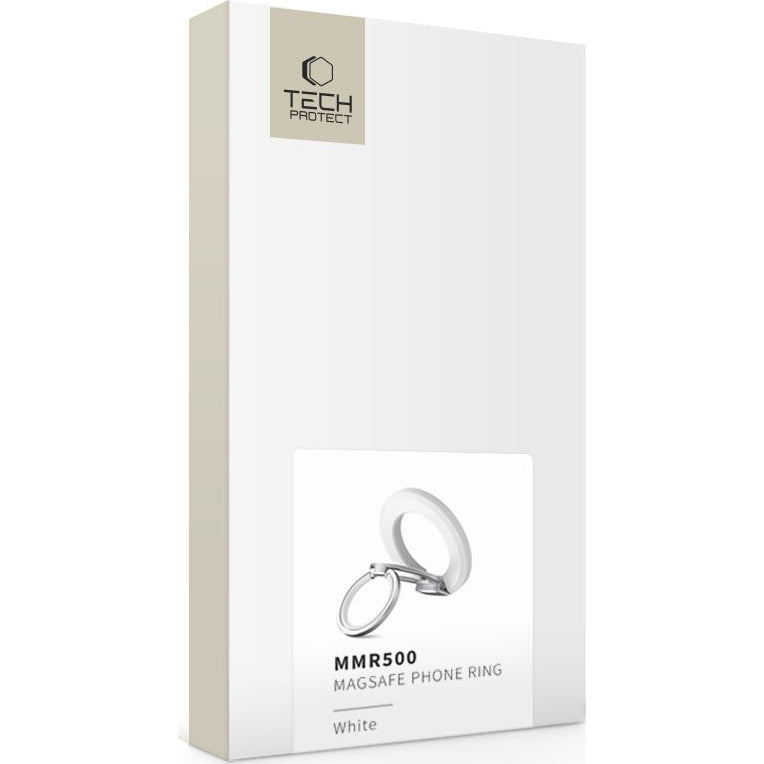 Magnetischer Fingerhalter, Tech-Protect MMR500 Magnetic MagSafe Ring, Telefonhaler, Weiß