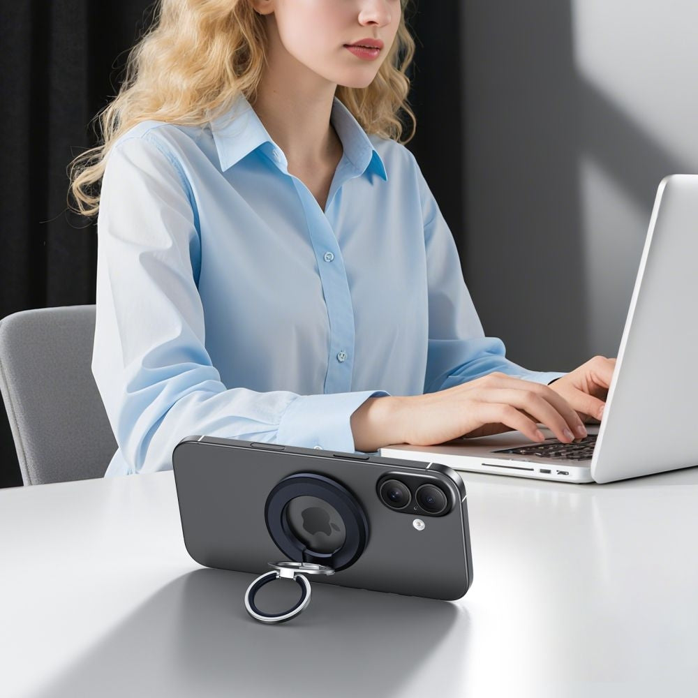 Magnetischer Fingerhalter, Tech-Protect MMR500 Magnetic MagSafe Ring, Telefonhaler, Dunkelblau