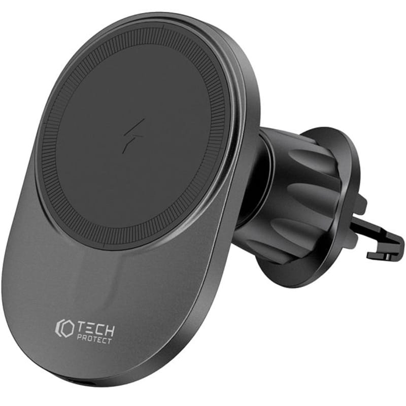 Auto Handyhalterung Tech Protect MM15W-V1 Magnetic Magsafe Vent Car Mount Wireless Charger 15W, Schwarz