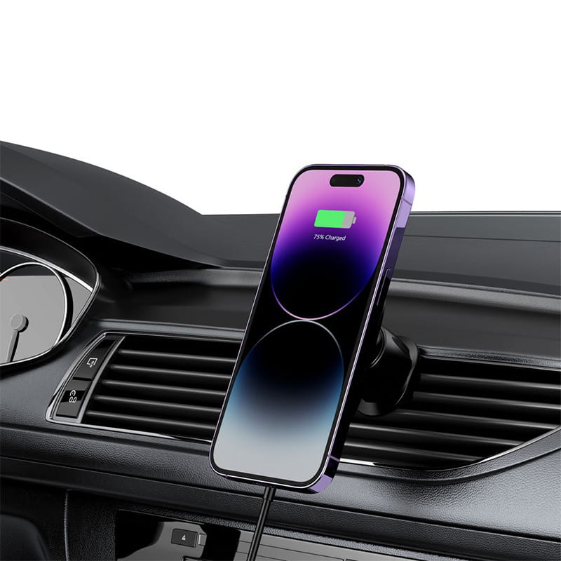 Auto Handyhalterung Tech Protect MM15W-V1 Magnetic Magsafe Vent Car Mount Wireless Charger 15W, Schwarz