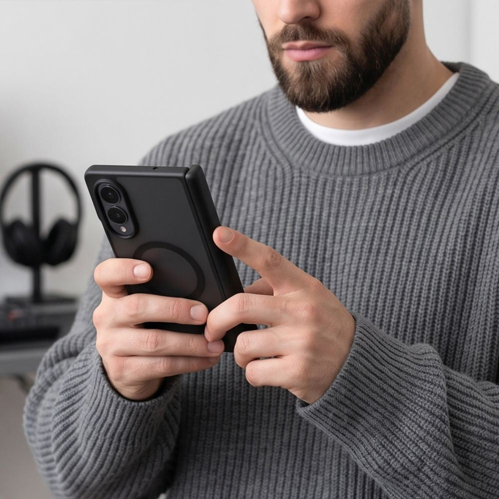 Handyhülle für Galaxy Z Fold8, Tech-Protect MagPeak mit MagSafe, Schwarz-Rauchfarben (7/8)