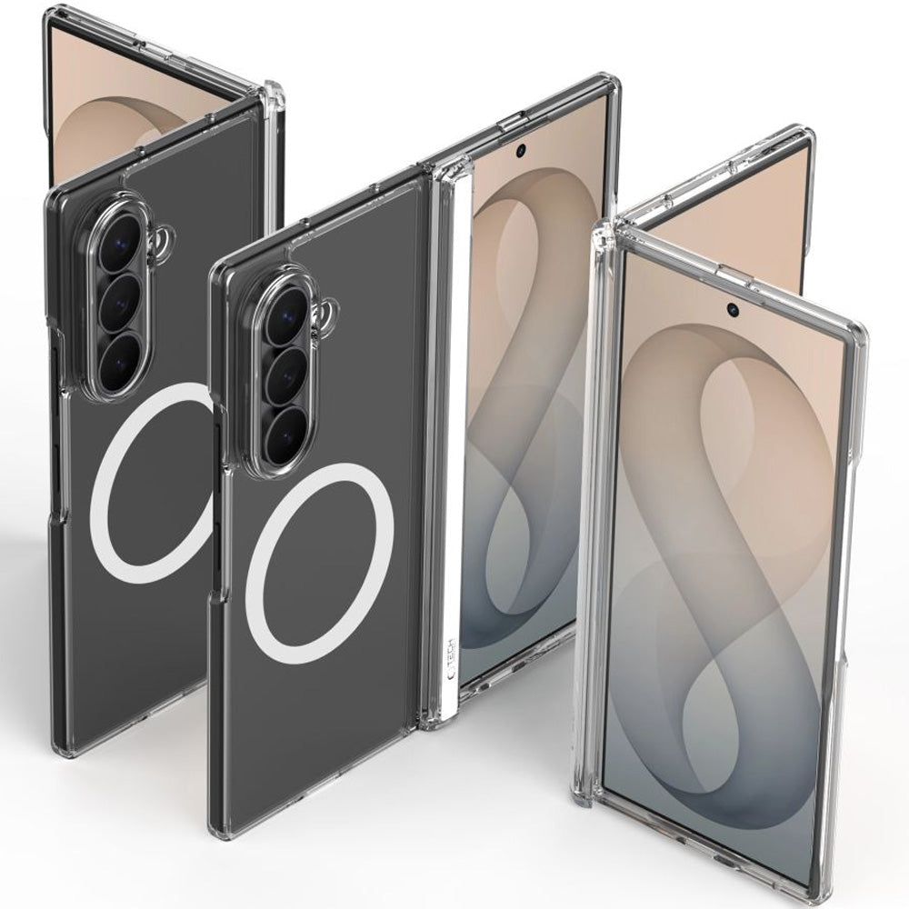 Handyhülle für Galaxy Z Fold8 Ultra / Fold7, Tech-Protect MagPeak mit MagSafe, Transparent-Weiß (3/8)