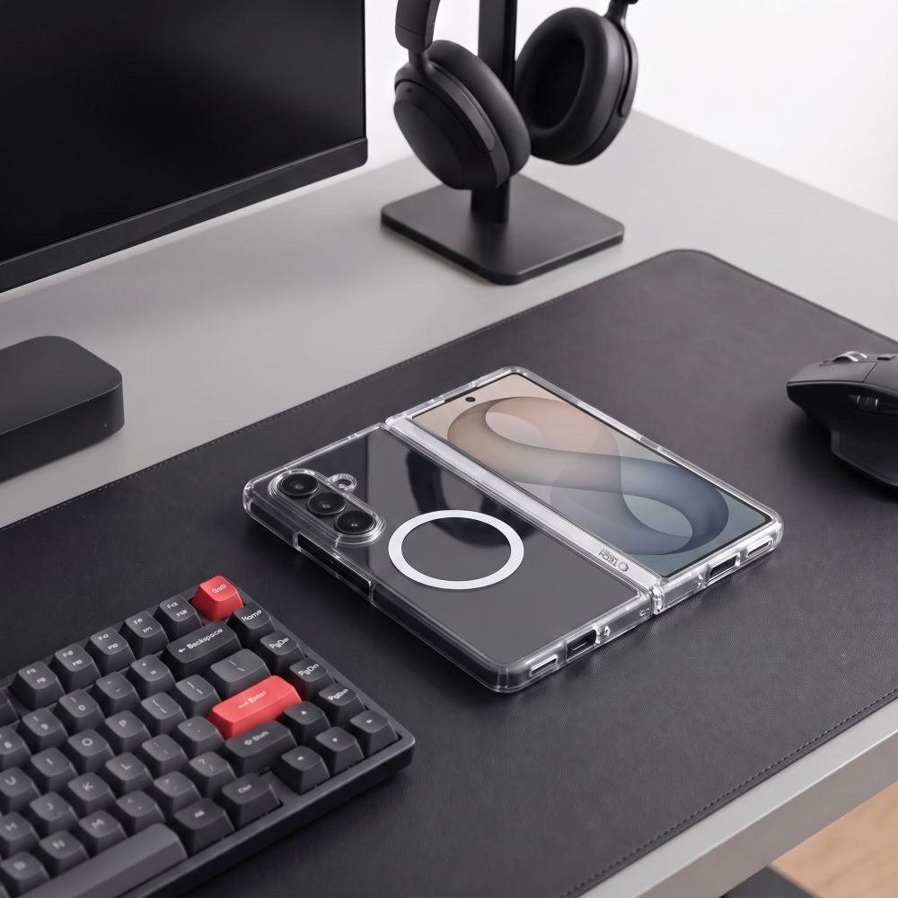 Handyhülle für Galaxy Z Fold8 Ultra / Fold7, Tech-Protect MagPeak mit MagSafe, Transparent-Weiß (5/8)