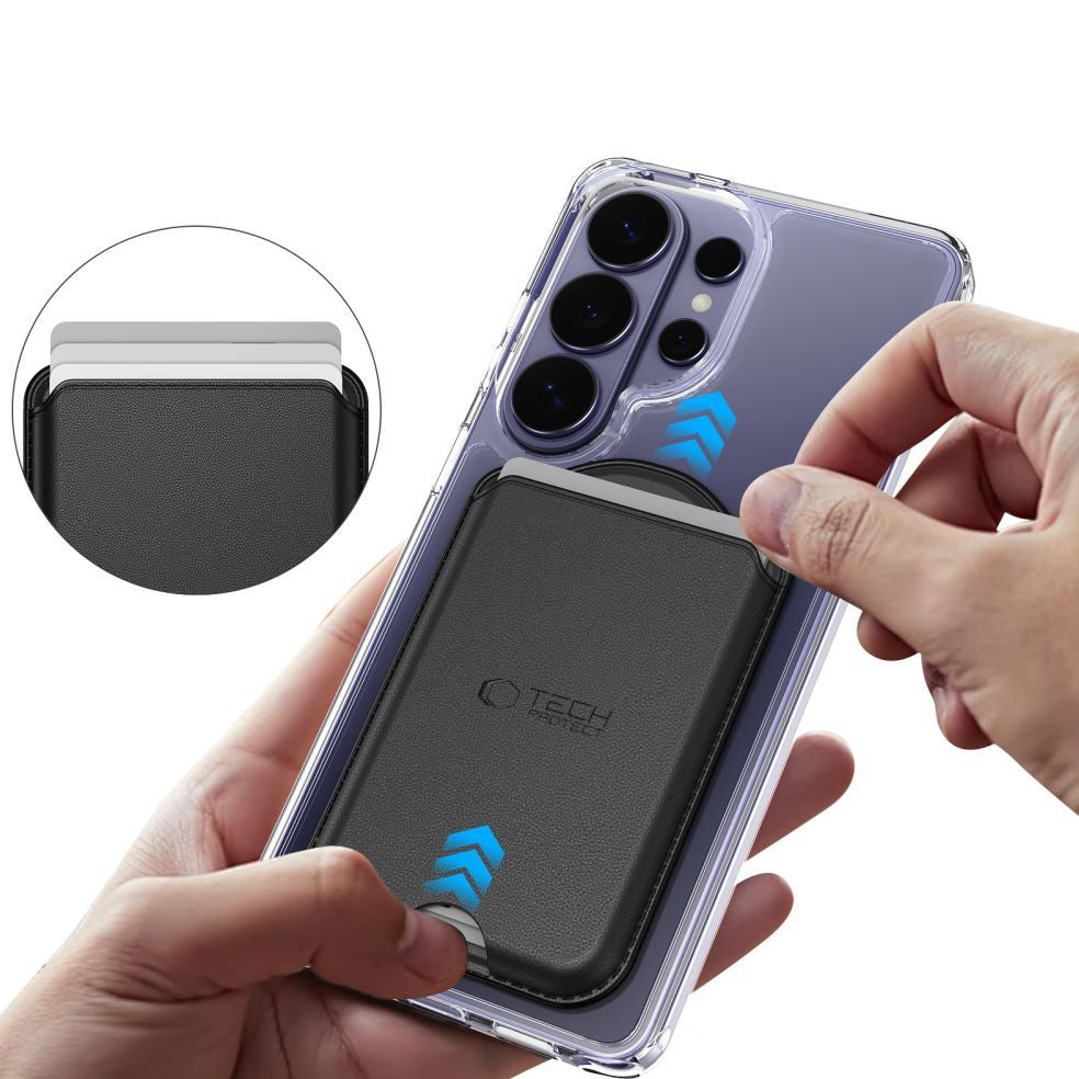 Kartenetui mit MagSafe, Tech-Protect CH02 MagWallet, Schwarz