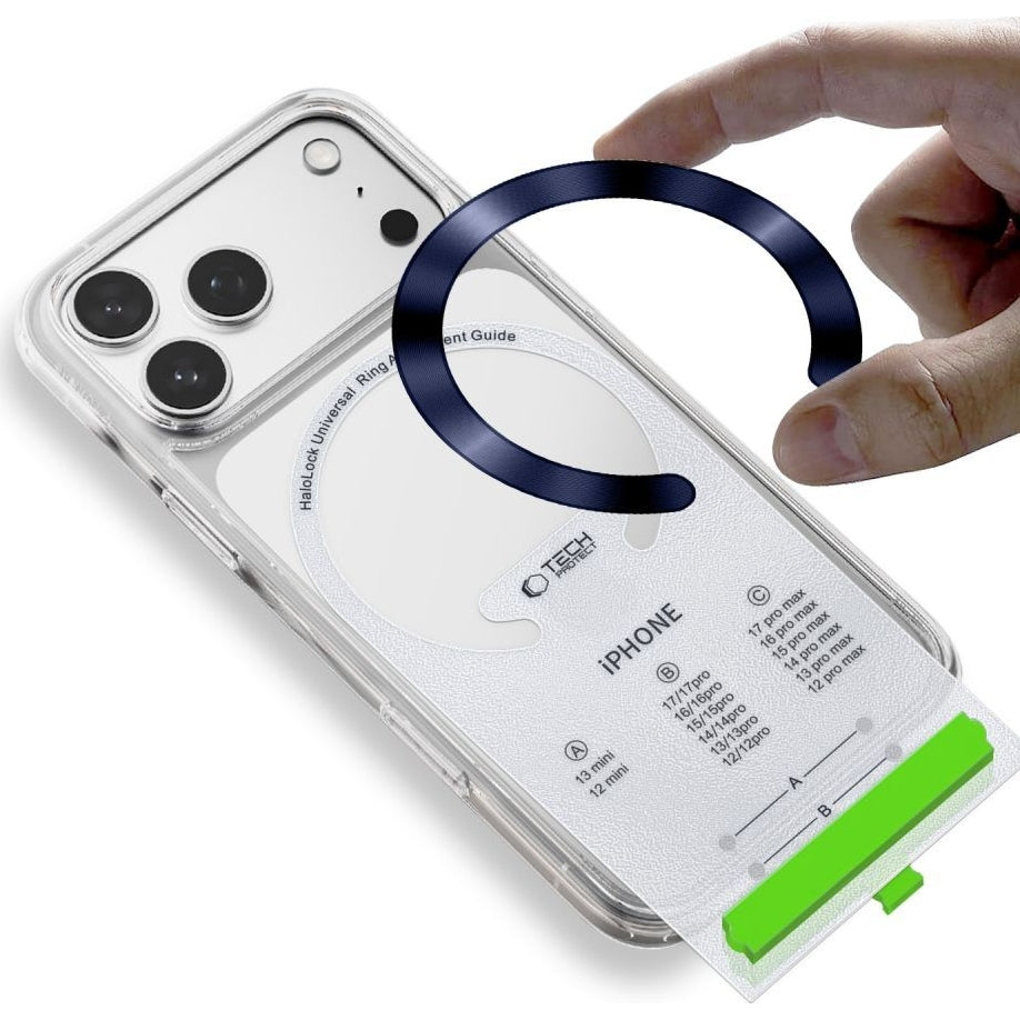 Magnetplatten Tech-Protect MMP-210 Magnetic MagSafe Ring für Hüllen ohne Magsafe, Schwarz / Dunkelblau
