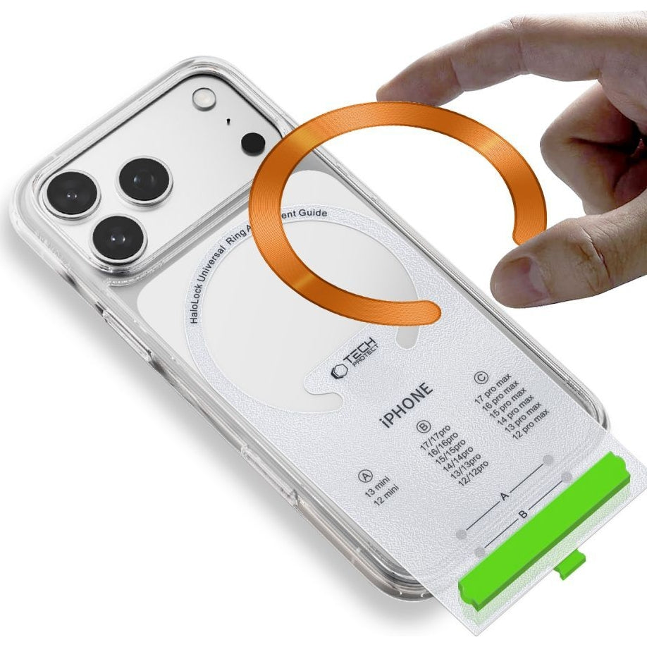 Magnetplatten Tech-Protect MMP-210 Magnetic MagSafe Ring für Hüllen ohne Magsafe, Schwarz / Orange