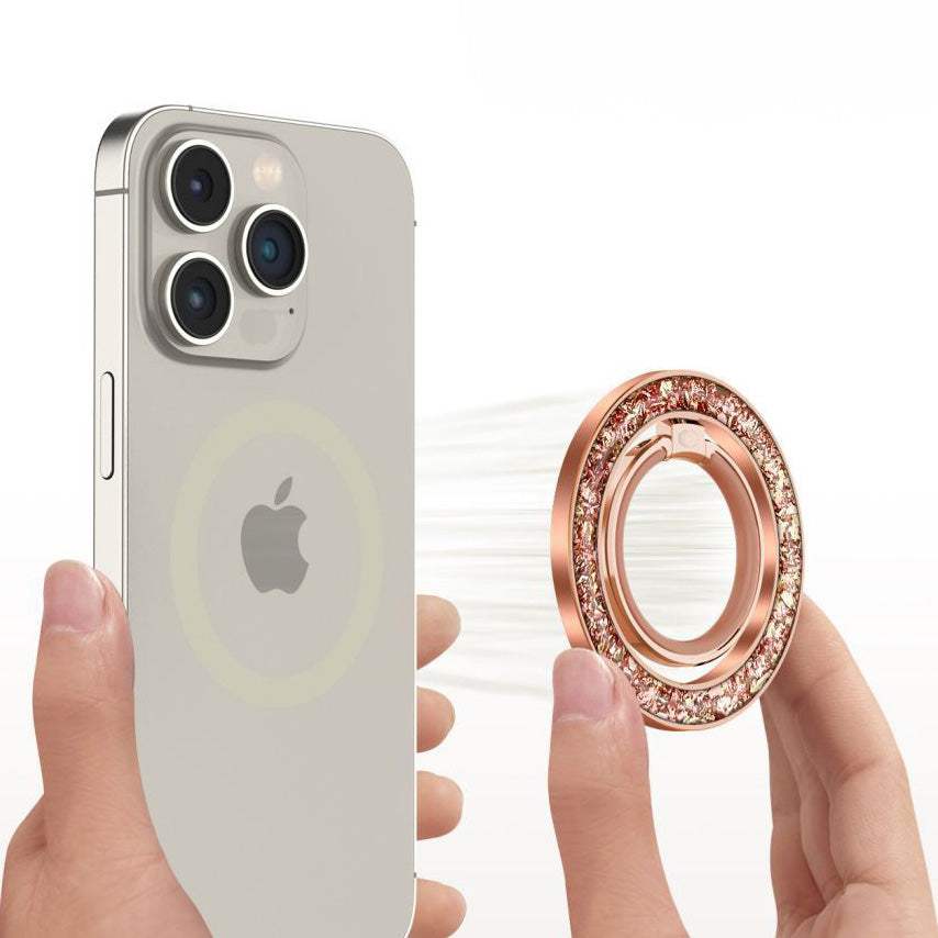 Magnetischer Fingerhalter, Tech-Protect MMR200 Magnetic Phone Ring mit MagSafe, Telefonhaler, Rosa Gold