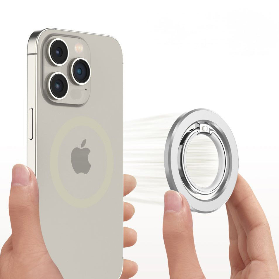 Magnetischer Fingerhalter, Tech-Protect MMR300 Magnetic Phone Ring mit MagSafe, Telefonhaler, Silbern