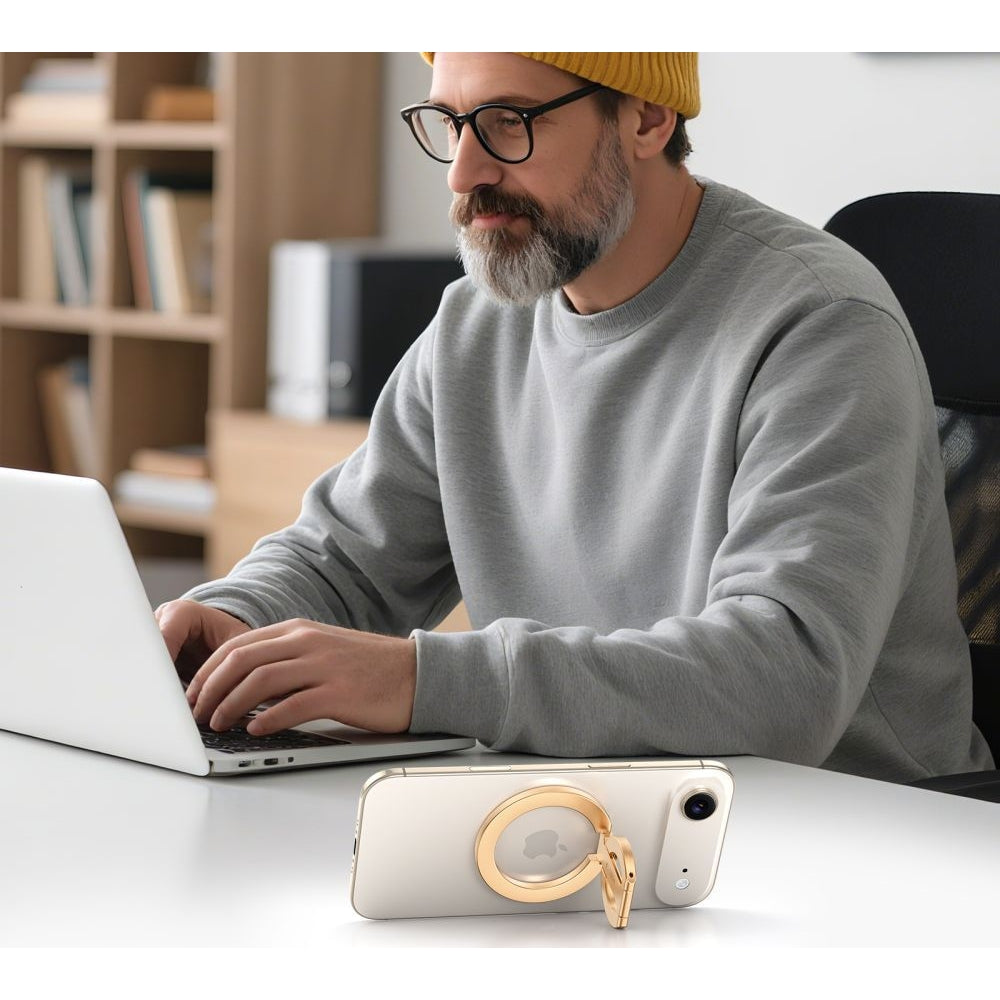 Magnetischer Fingerhalter, Tech-Protect MMR400 Lamano Magnetic MagSafe Ring, Telefonhaler, Golden