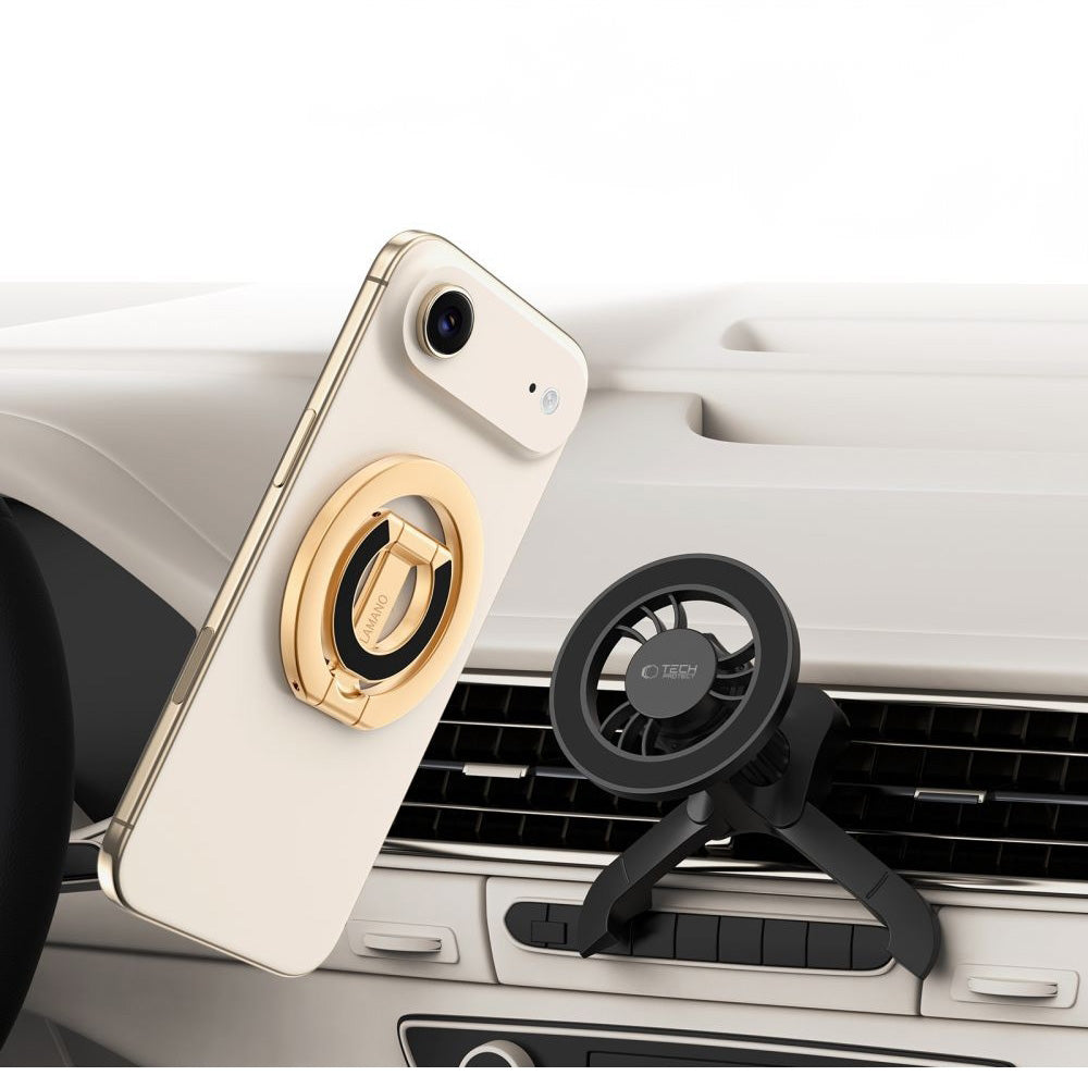 Magnetischer Fingerhalter, Tech-Protect MMR400 Lamano Magnetic MagSafe Ring, Telefonhaler, Golden