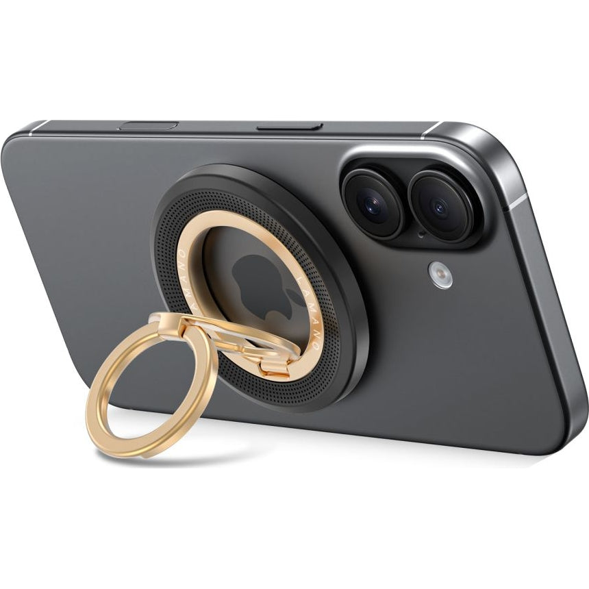 Magnetischer Fingerhalter, Tech-Protect MMR700 Magnetic MagSafe Ring, Telefonhaler, Schwarz-Golden