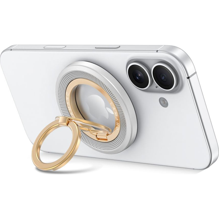Magnetischer Fingerhalter, Tech-Protect MMR700 Magnetic MagSafe Ring, Telefonhaler, Titanium-Golden
