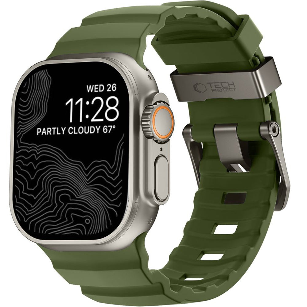 Armband für Apple Watch 44/45/46/49 mm, Tech-Protect Motion, Dunkelgrün (1/8)