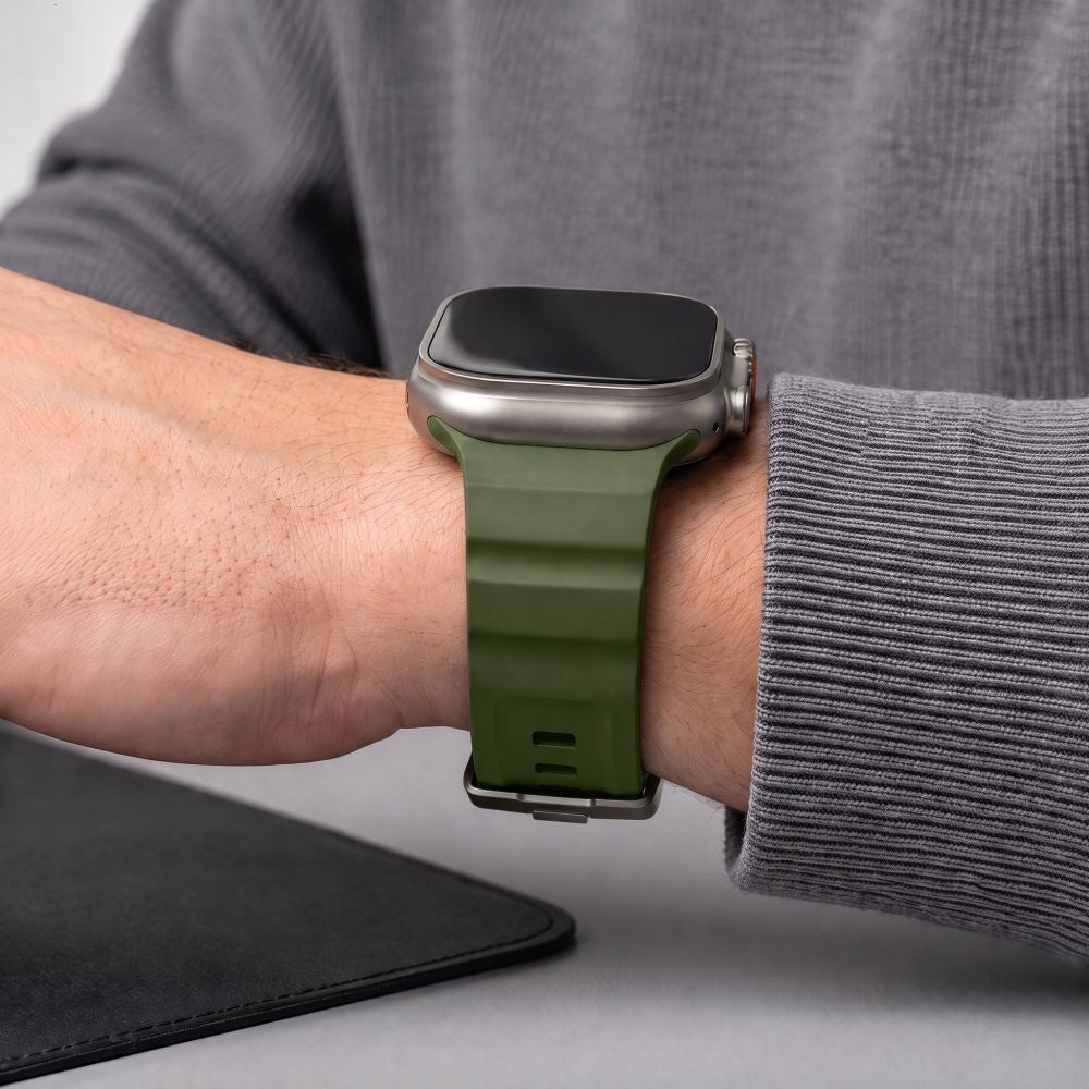 Armband für Apple Watch 44/45/46/49 mm, Tech-Protect Motion, Dunkelgrün (4/8)