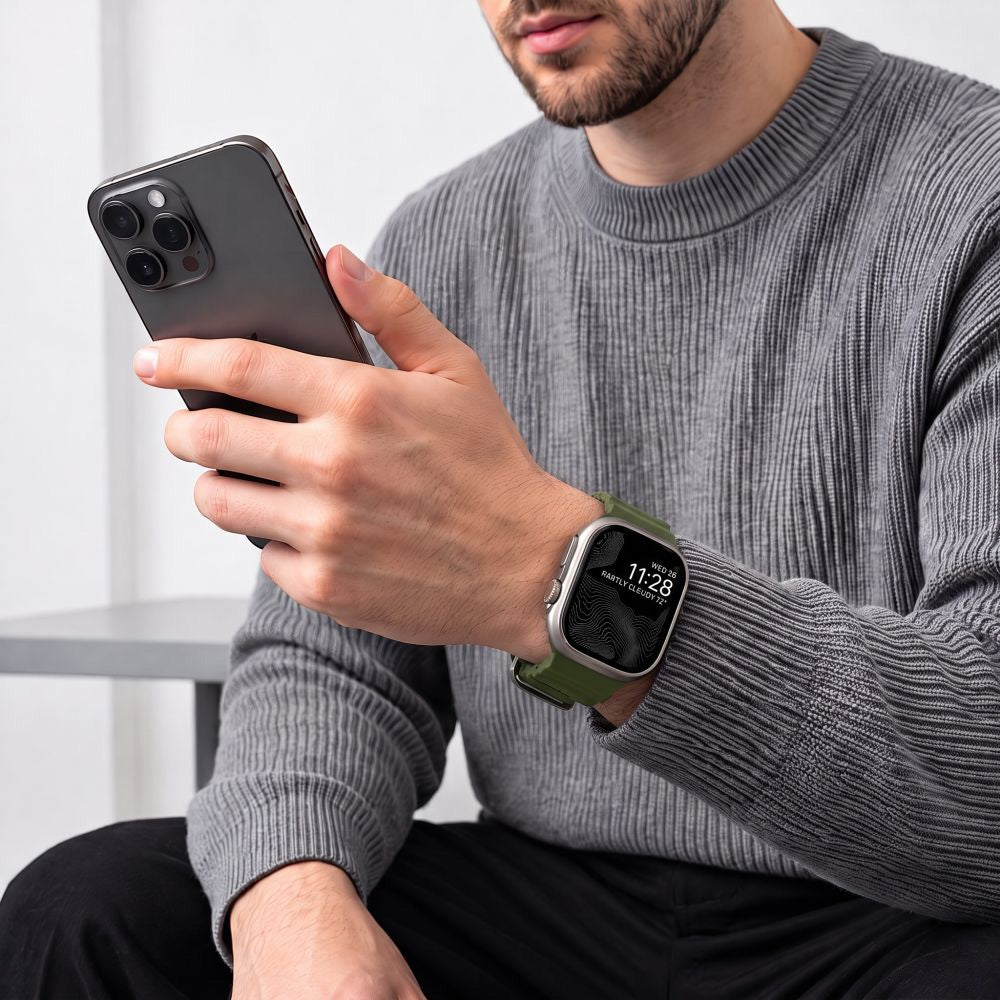 Armband für Apple Watch 44/45/46/49 mm, Tech-Protect Motion, Dunkelgrün (5/8)