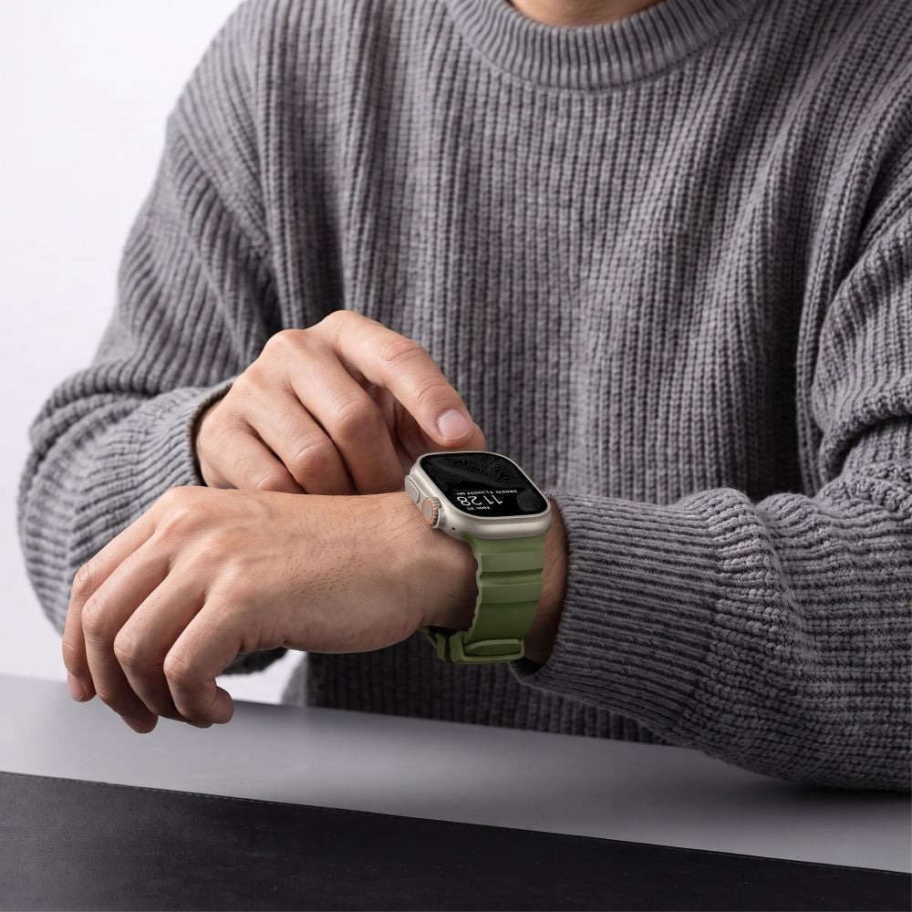 Armband für Apple Watch 44/45/46/49 mm, Tech-Protect Motion, Dunkelgrün (8/8)