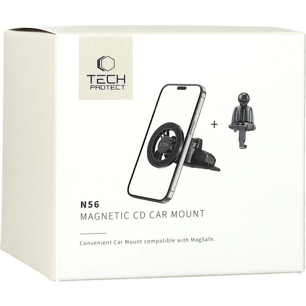 Autohalterung für Lüftungsgitter, CD-Schacht, Magnetische für MagSafe Tech-Protect N56 Magnetic CD & Vent Car Mount, Schwarz