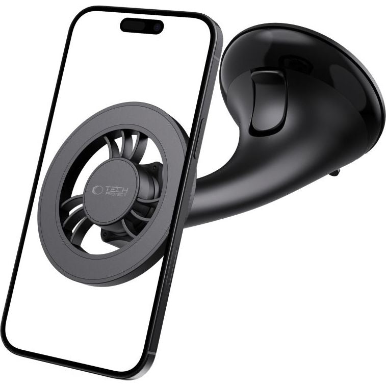 Magnetische Handy-Halterung für Lüftungsgitter / Cockpit / Windschutzscheiben, Tech-Protect N56, mit MagSafe, Schwarz