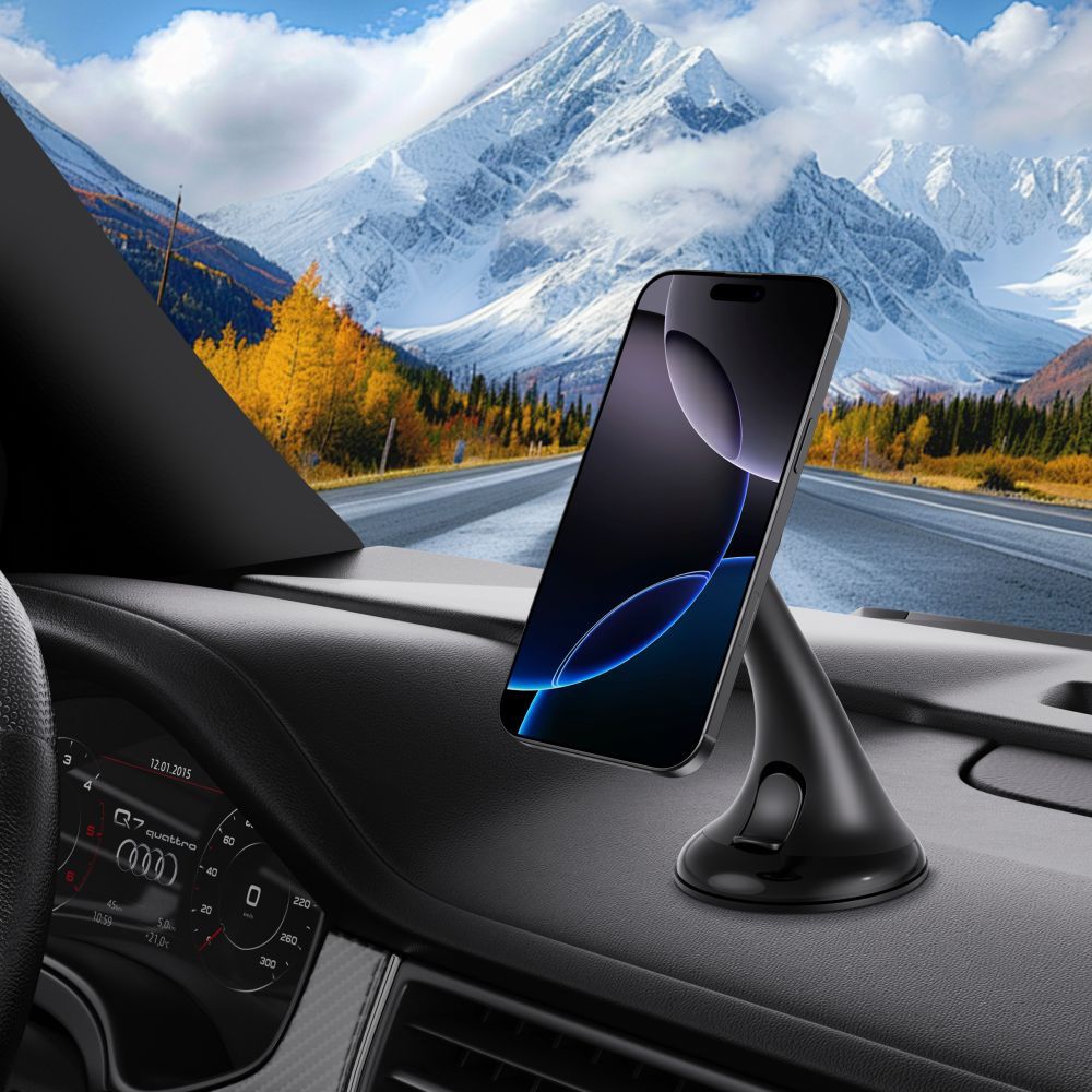 Magnetische Handy-Halterung für Lüftungsgitter / Cockpit / Windschutzscheiben, Tech-Protect N56, mit MagSafe, Schwarz