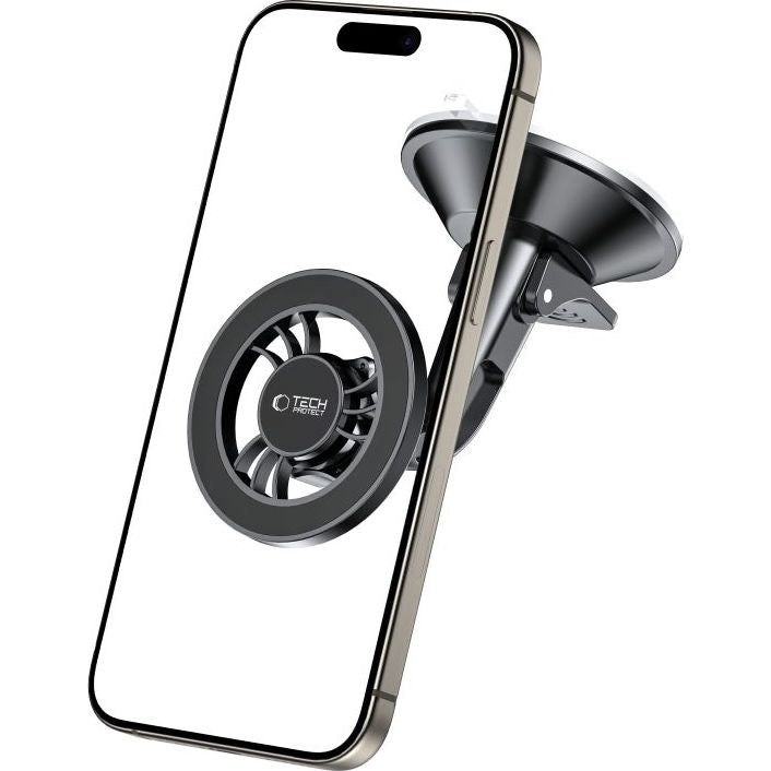 Magnetische Handy-Halterung für Cockpit / Windschutzscheiben, Tech-Protect N56 Magnetic Dashboard Car Mount, mit MagSafe, Schwarz