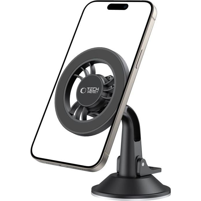 Magnetische Handy-Halterung für Cockpit / Windschutzscheiben, Tech-Protect N56 Magnetic Dashboard Car Mount, mit MagSafe, Schwarz