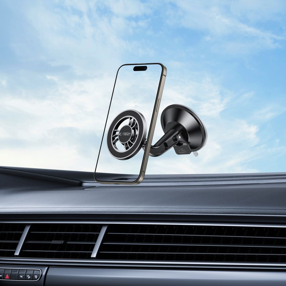 Magnetische Handy-Halterung für Cockpit / Windschutzscheiben, Tech-Protect N56 Magnetic Dashboard Car Mount, mit MagSafe, Schwarz