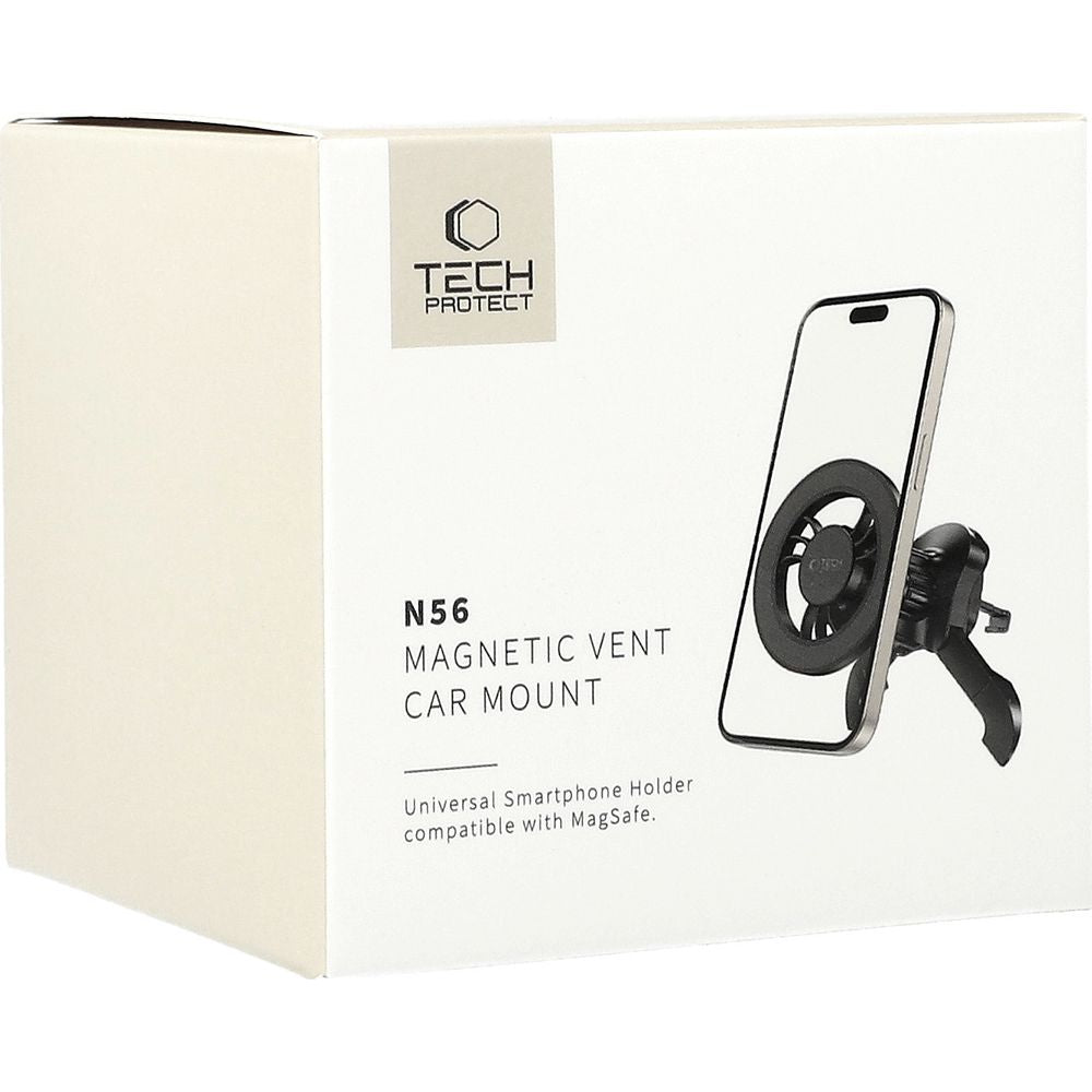 Magnetische Handy-Halterung für Lüftungsgitter, Tech-Protect N56 Magnetic Stable Vent Car Mount, mit MagSafe, Schwarz