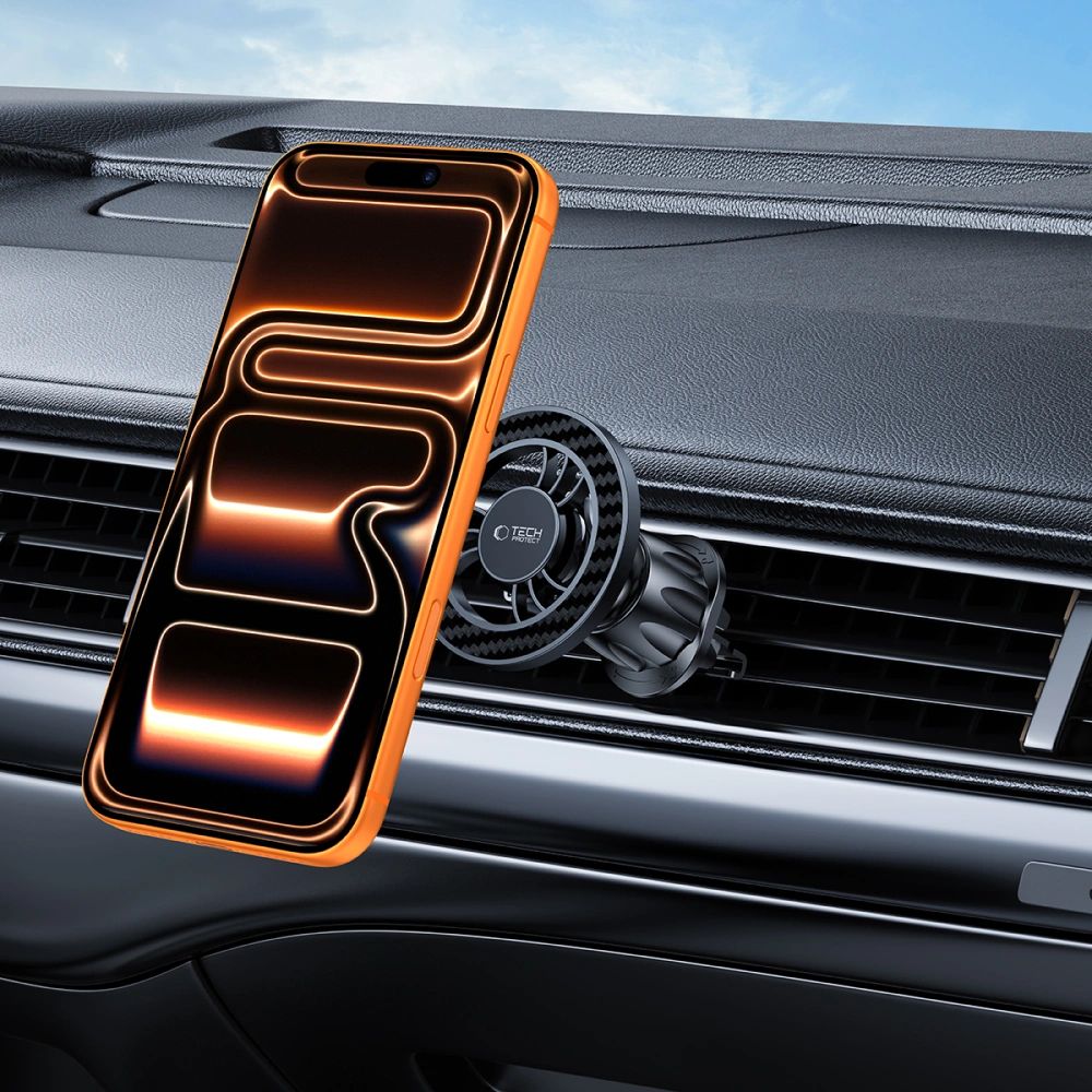 Magnetische Handy-Halterung für Lüftungsgitter Tech-Protect N56 Magnetic Vent Car mit MagSafe, Karbon Schwarz