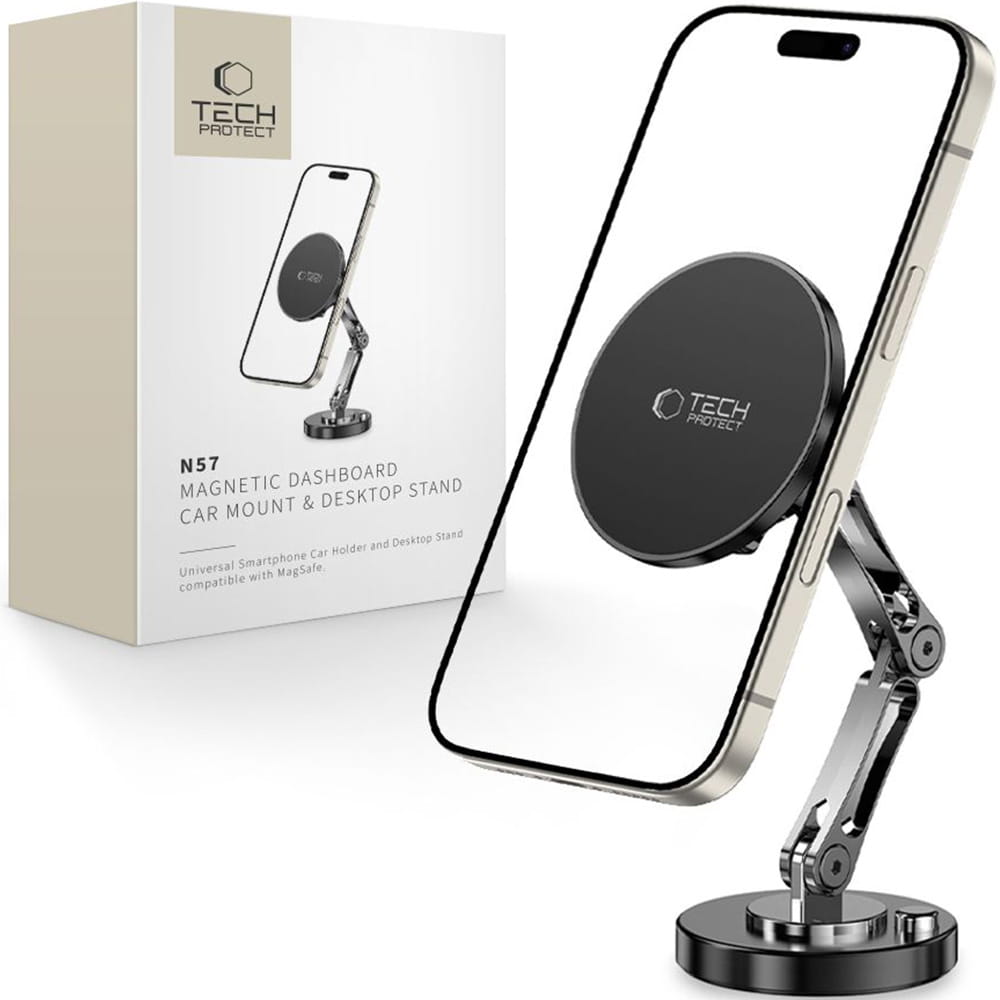 Auto Handyhalterung Tech-Protect N57 Magnetic MagSafe Dashboard Car Mount auf dem Armaturenbrett, Schwarz