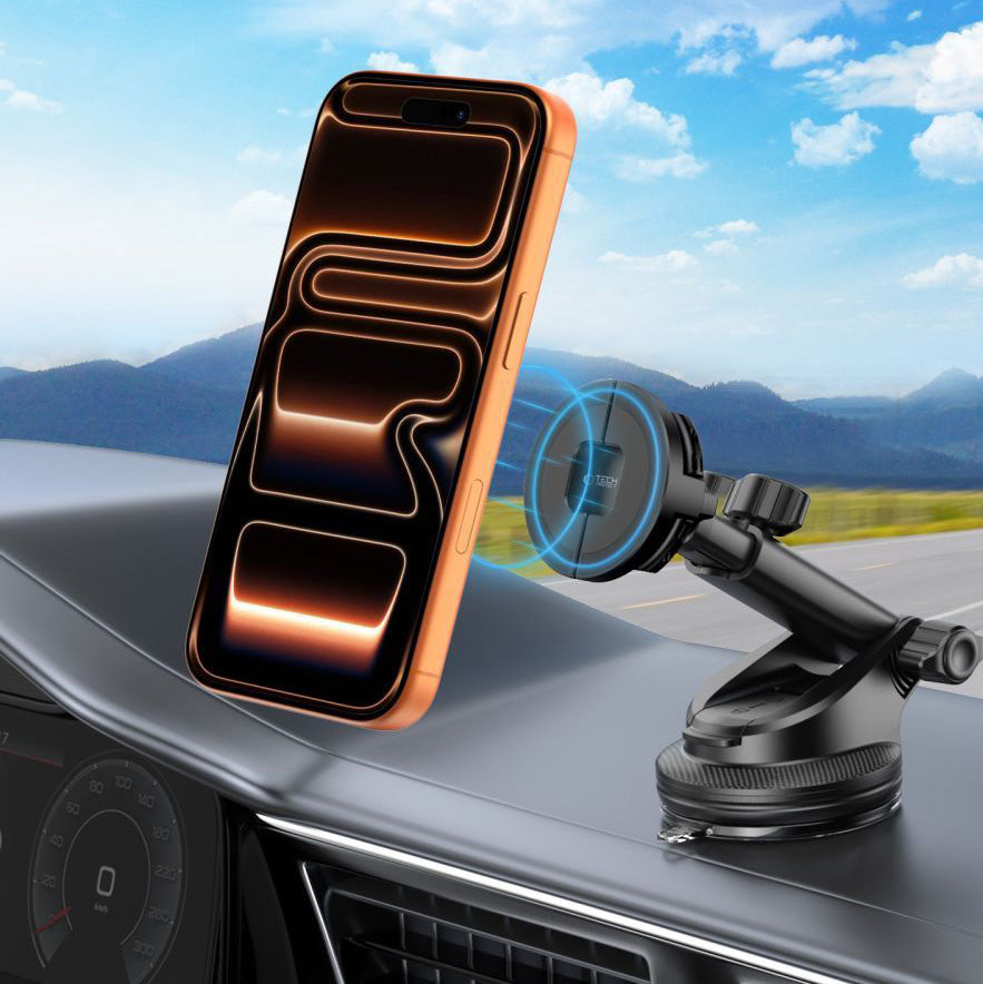 Auto Handyhalterung Tech-Protect N62, universell, Montage an der Windschutzscheibe, Armaturenbrett oder Lüftungsgitter, Schwarz