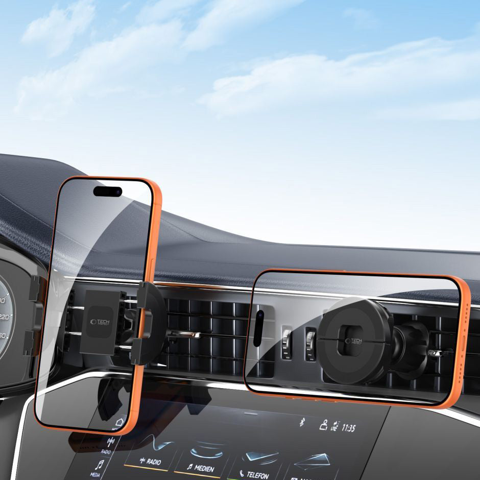 Auto Handyhalterung Tech-Protect N62, universell, Montage an der Windschutzscheibe, Armaturenbrett oder Lüftungsgitter, Schwarz