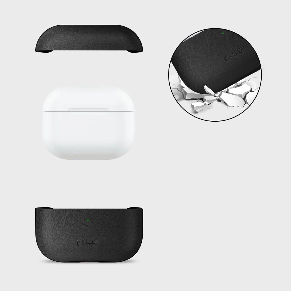 Schutzhülle für AirPods Pro 3, Tech-Protect NaturalFit, Schwarz